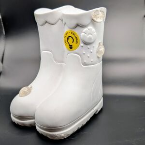 Kids DIY Crafts Ceramic White Rain Boots Bird House Approx 6" Tall